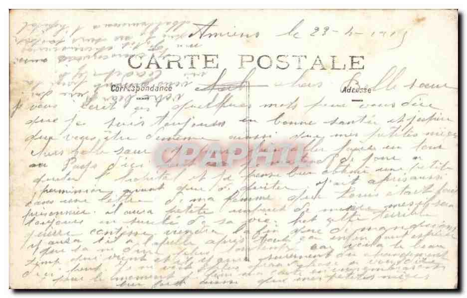 CARTE PHOTO Militaire Militaria Amiens  — Rückseite