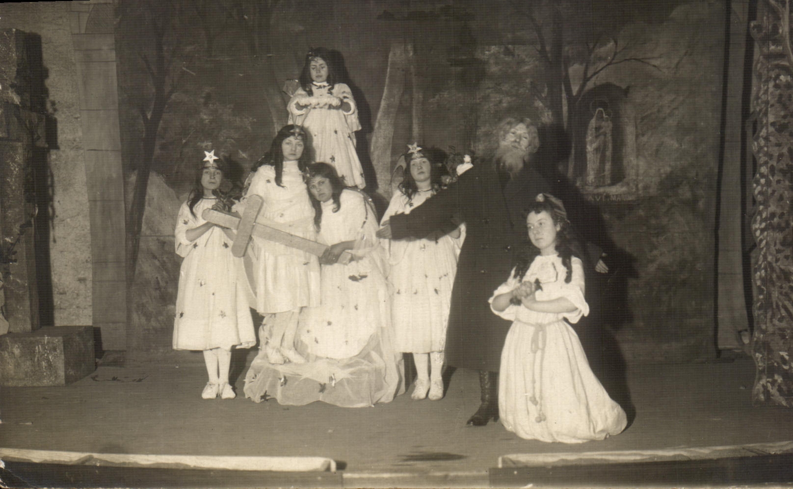 CARTE PHOTO Spectacle Enfants Theatre 1920