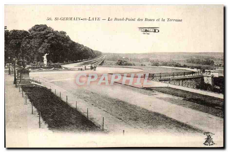 St-GERMAIN-en-LAYE — Le Rond-Point des Roses et la Terrasse — Imp. Photo L'Abelle