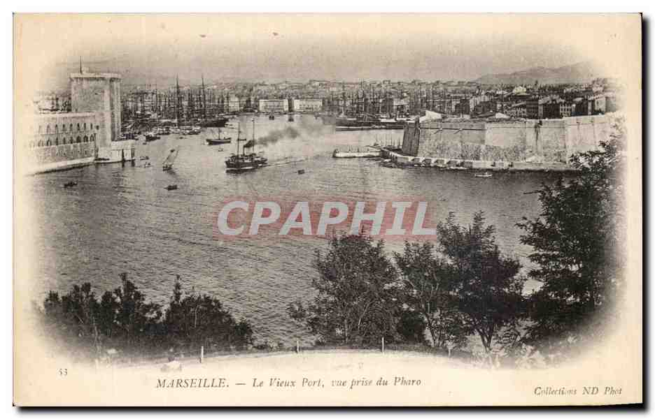 CPA Marseille Le Vieux Port Vue Prise Du Pharo Bateaux