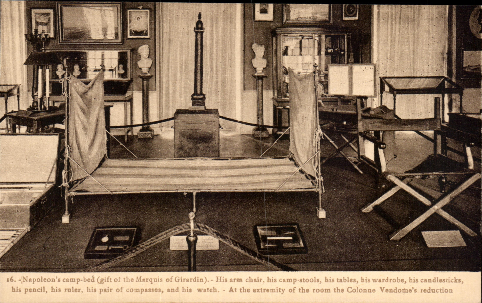 CPA Napoleon 1er 's camp bed His arm chair his camp stools buis tabls wardrobe 