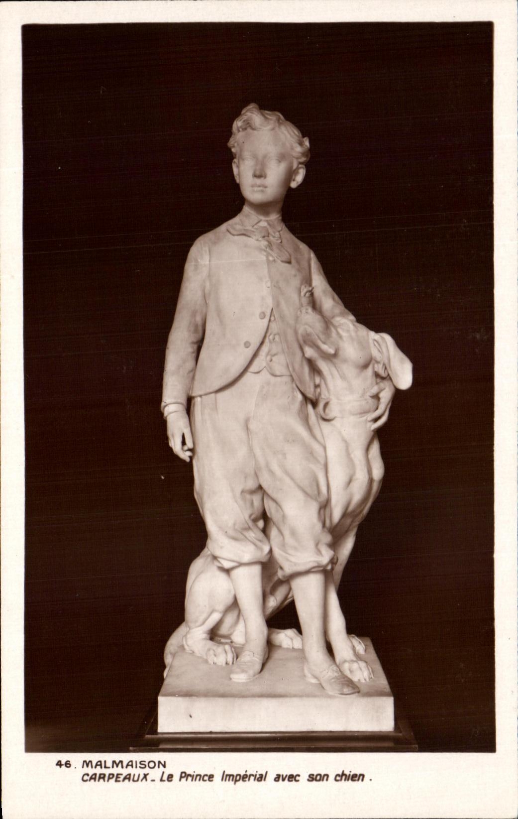 CPA Malmaison Carpeaux Le Prince Imperial avec son chien