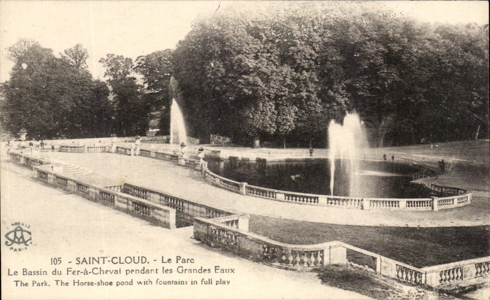 CPA Saint Cloud Le Parc Le Bassin Du Fer A Cheval Pendant Les Grandes Eaux 