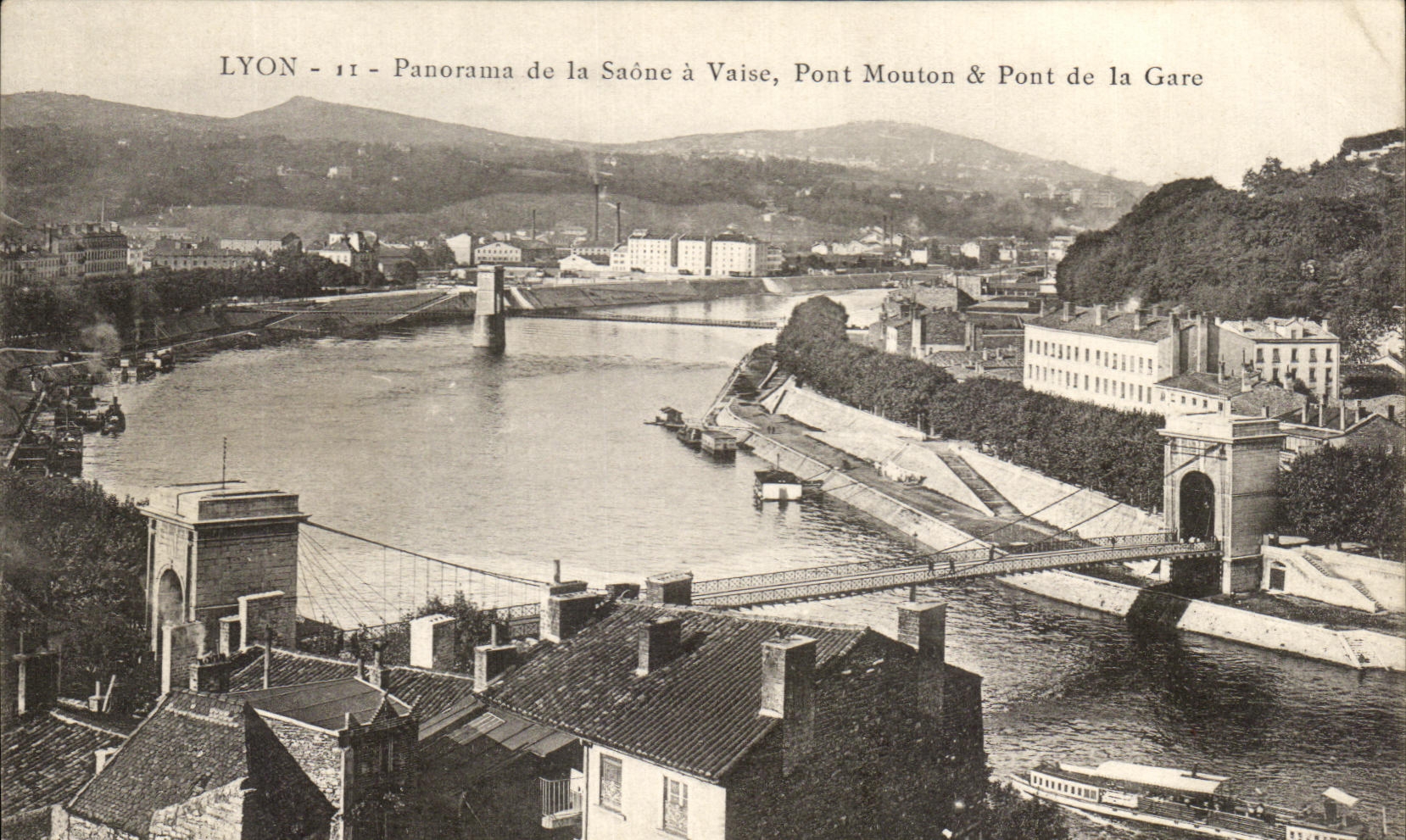 CPA Lyon Panorama De La Saone A Vaise Pont Mouton Pont De La Gare