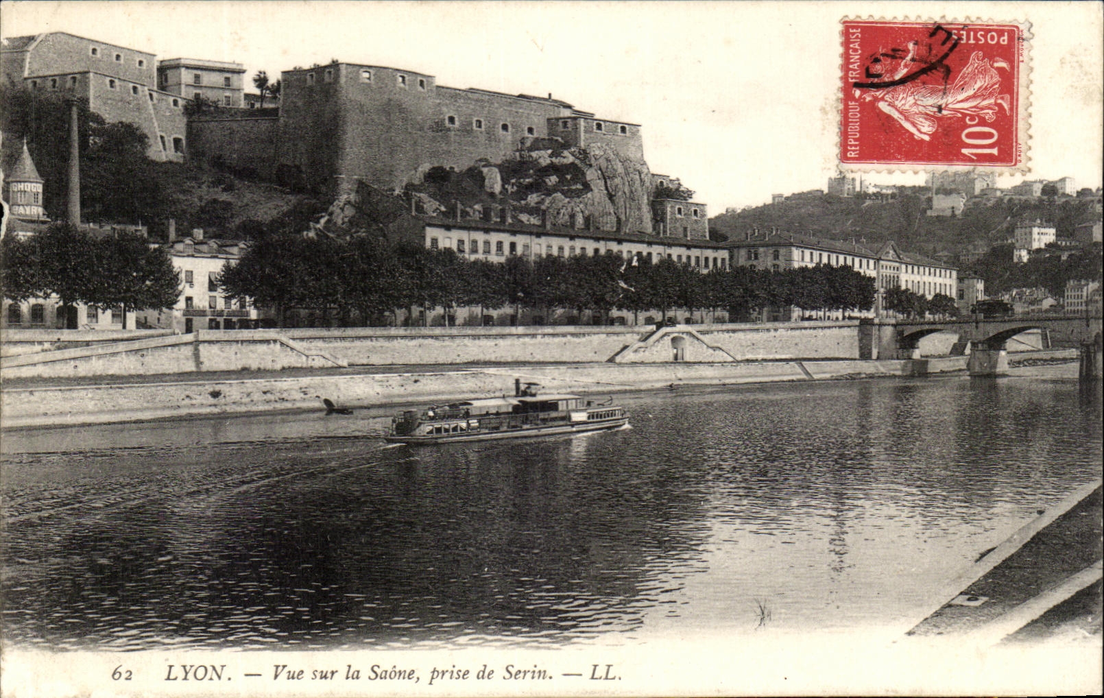 LYON — Vue sur la Saône, prise de Serin — LL.