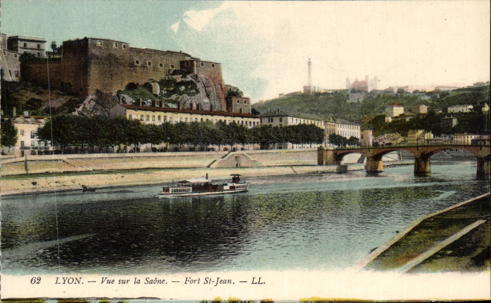 LYON — Vue sur la Saône — Fort St-Jean — LL. — N° 62