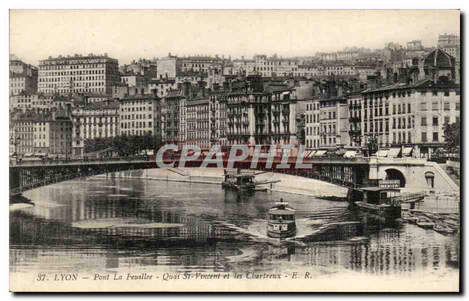 LYON — Pont La Feuille, Quai Saint-Vincent et les Chartreux — E. R.