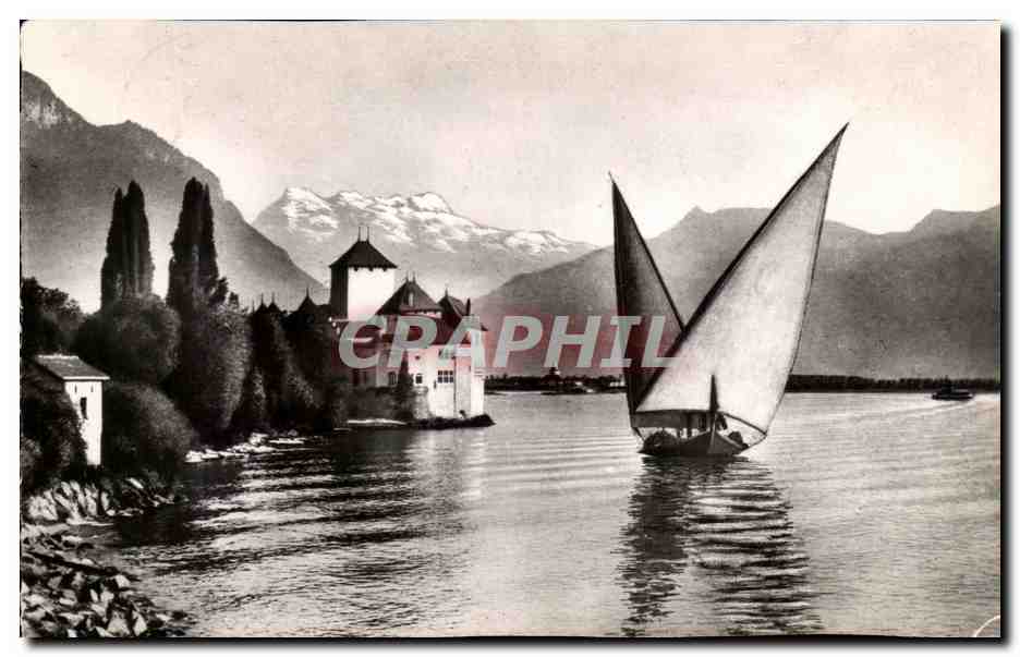 CPSM Lac Leman Chateau De Chillon Et La Dent Du Midi Bateau