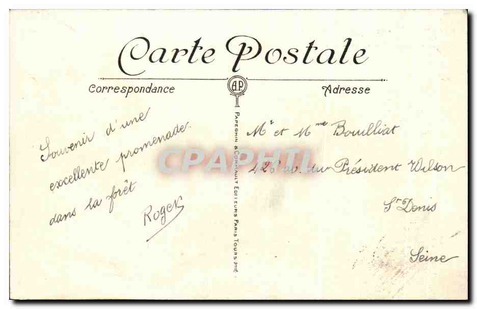 St-GERMAIN-en-LAYE (S.-et-O.) — Vue d'Ensemble du Château — A.P. Éditeur A.P. n°2 — Verso