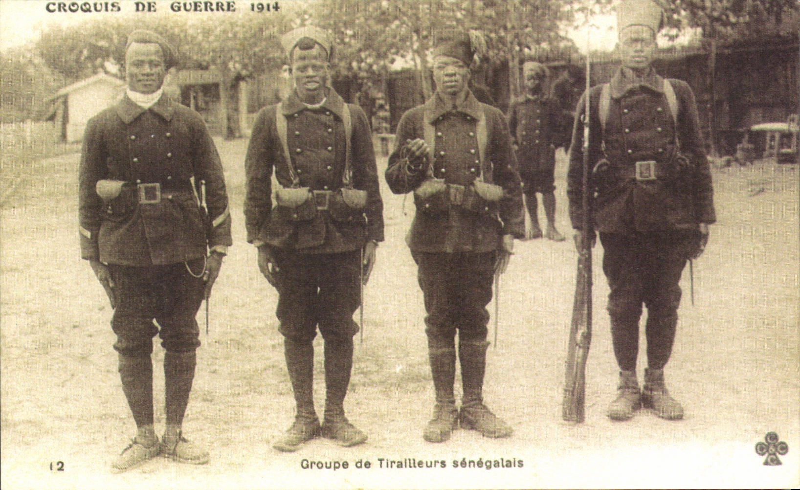 Groupe de Tirailleurs sénégalais — Croquis de Guerre 1914 — Série 12
