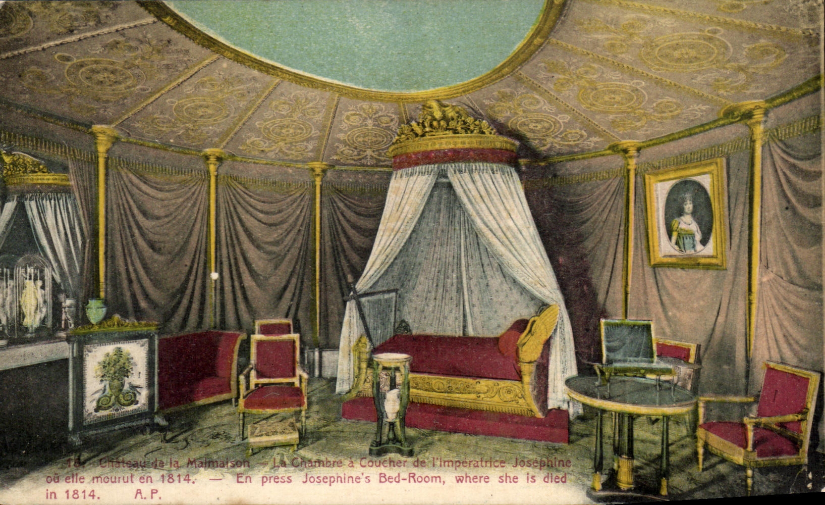 CPA Rueil Chateau de la Malmaison La Chambre a Coucher de l'imperatice josephineCu elle mourut En press Josephine