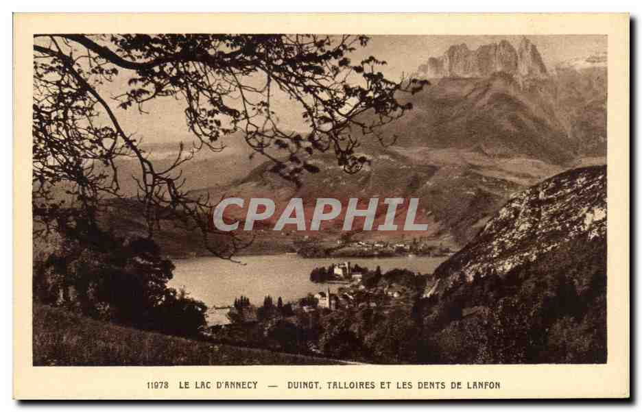 CPA Le Lac D'Annecy Duingt Talloires et les Dents de Lanfon