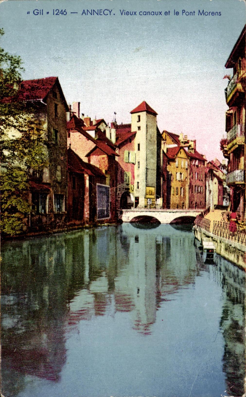 CPA Annecy Vieux canaux et le Pont Morens