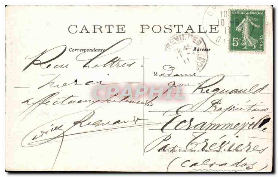 Chantilly — Le château et le grand degré — Réphototypie Boudelier et Faucheux, Versailles — Reverso