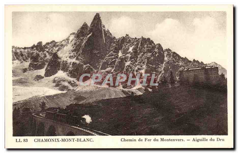 CPA Chamonix Mont Blanc Chemin de Fer du Montenvers Aiguille du Dru