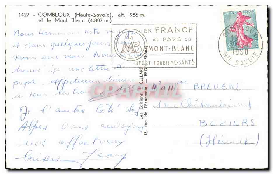 Combloux (Haute-Savoie) — vue du Mont Blanc — Les Éditions Cellard, Bron — Reverso
