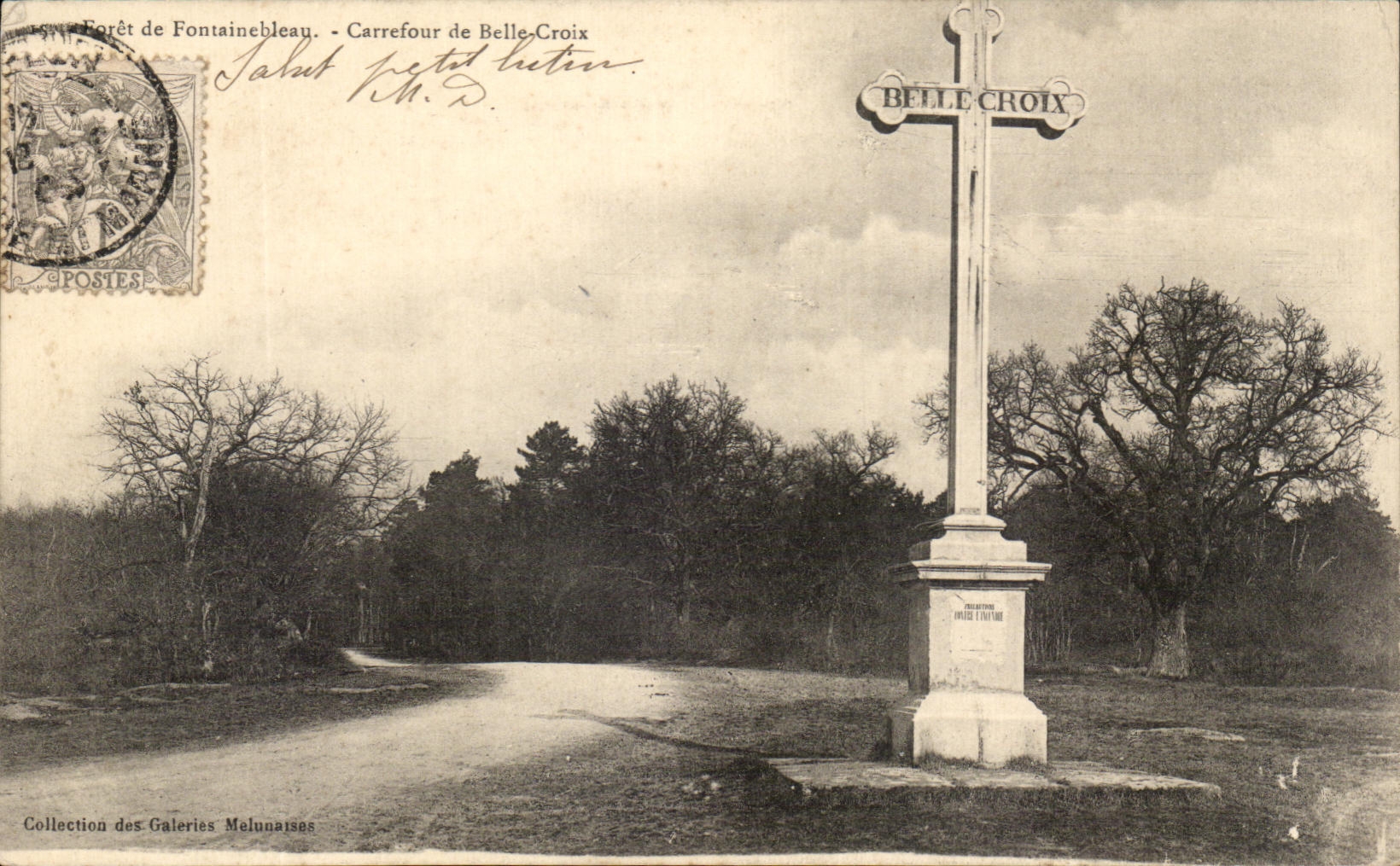 Kruispunt van Belle-Croix — Bos van Fontainebleau — Uitgever: Collectie van de Galerijen Melunaise