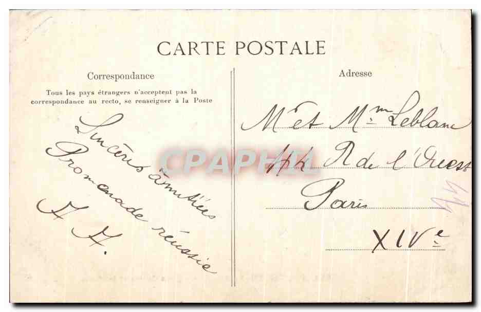 Fontainebleau — L'Etang des Carpes et le Palais — E. L. D. n° 549 — Verso