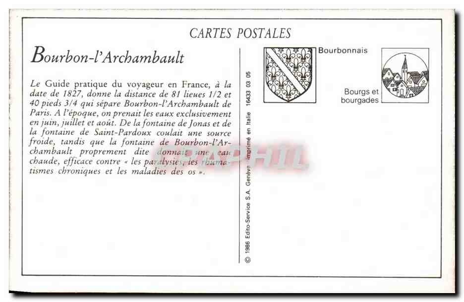 REPRO Allier Boubon L'Archambault Chaise A Porteurs — Verso