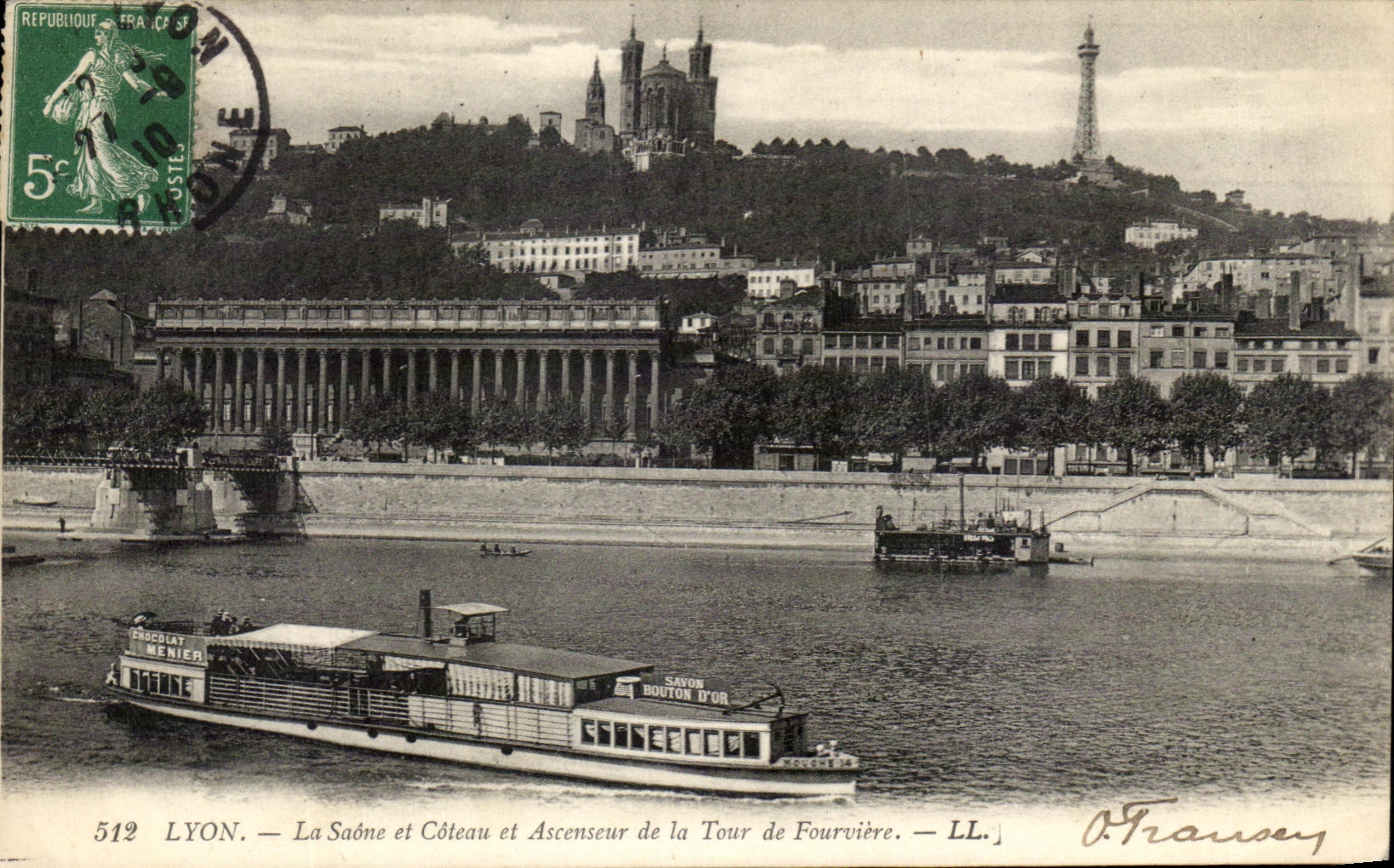 LYON — La Saône et Côteau et Ascenseur de la Tour de Fourvière — O. Franvoy