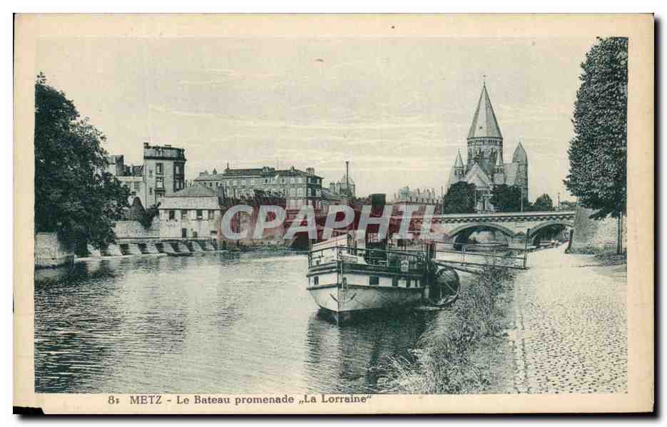 METZ - Le Bateau promenade „La Lorraine“ — éditeur Chr. Fischer, 5, Rue St-Georges, Metz, n°8