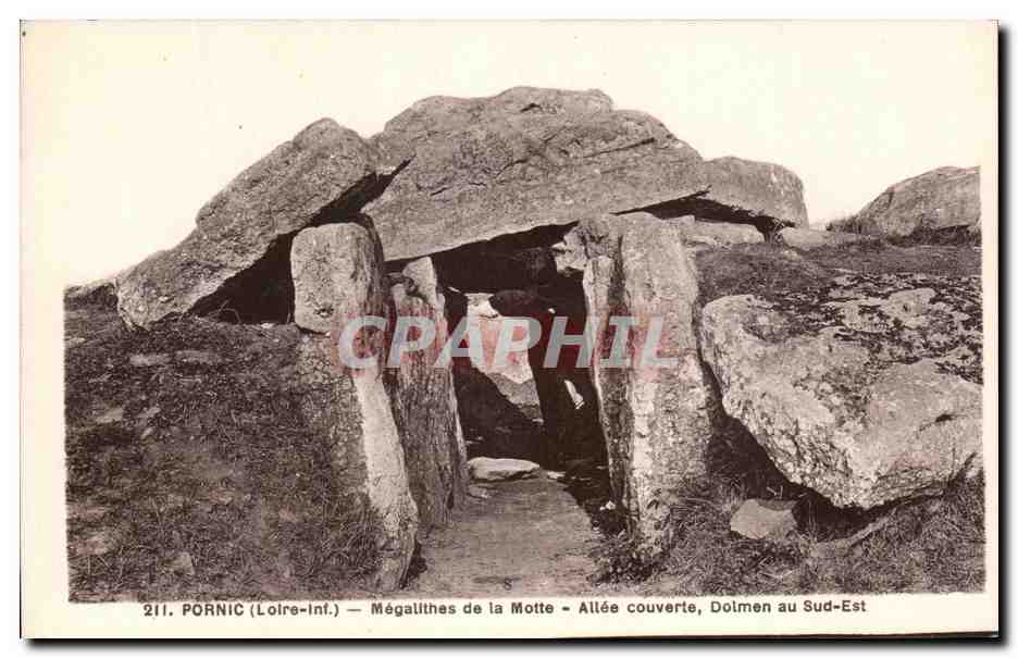 CPA Pornic Megalithes De La Motte Allee Couverte Dolmen Au