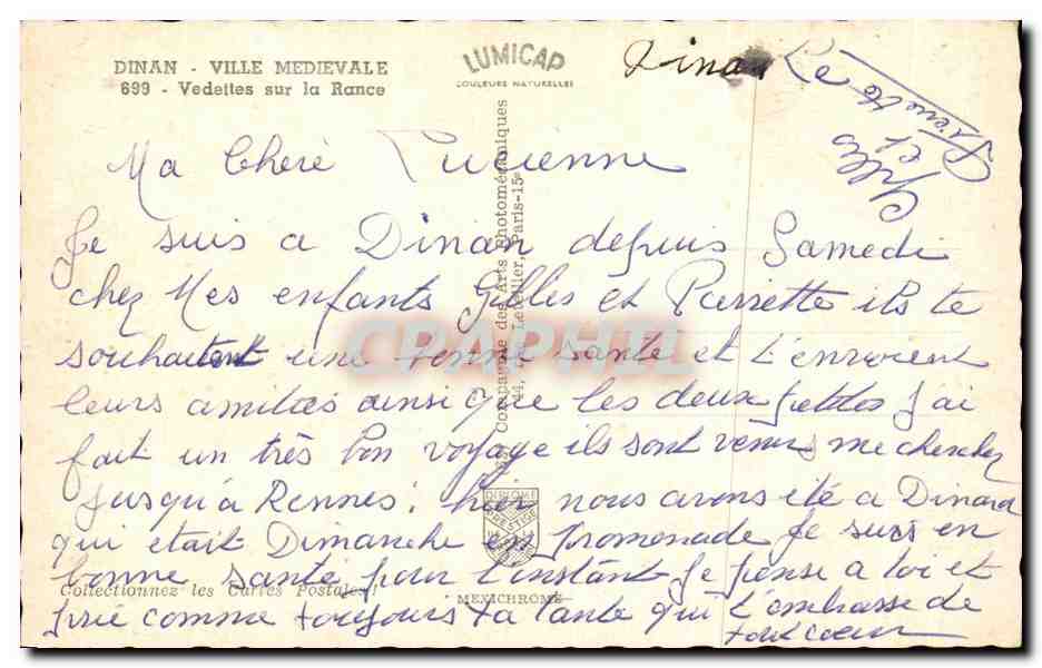 Dinan - Vedettes sur la Rance — IRIS — Verso