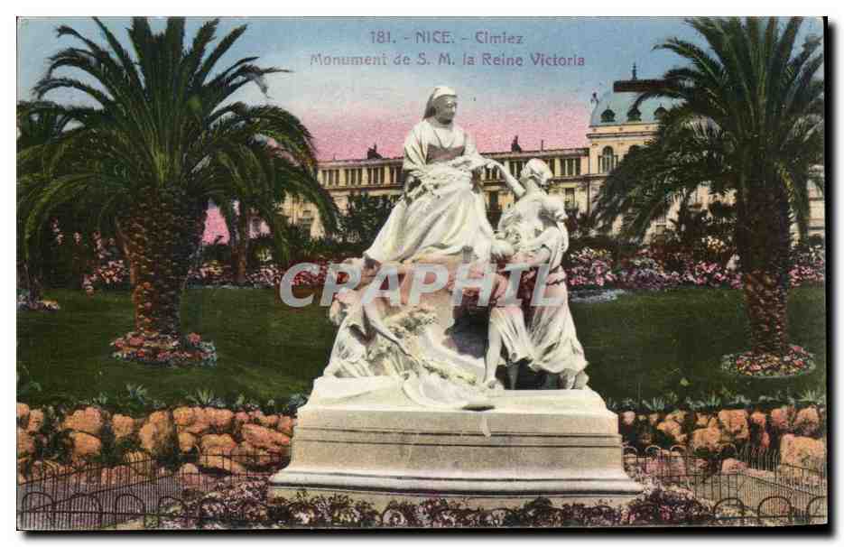 CPA Nice Clmiez Monument de la Reine Victoria