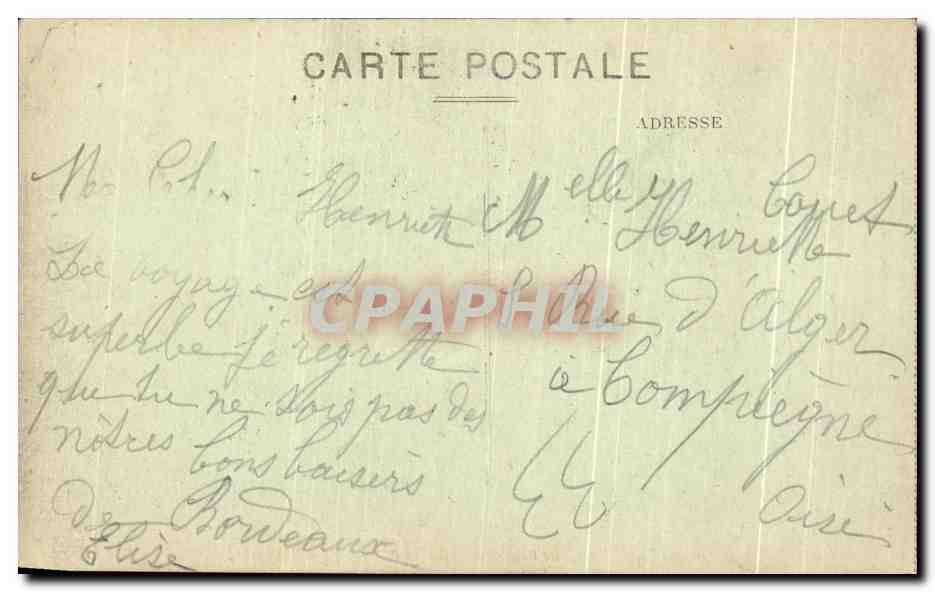 CPA Bordeaux Cours du Marechal Foch et les Allees de Tourny — Verso