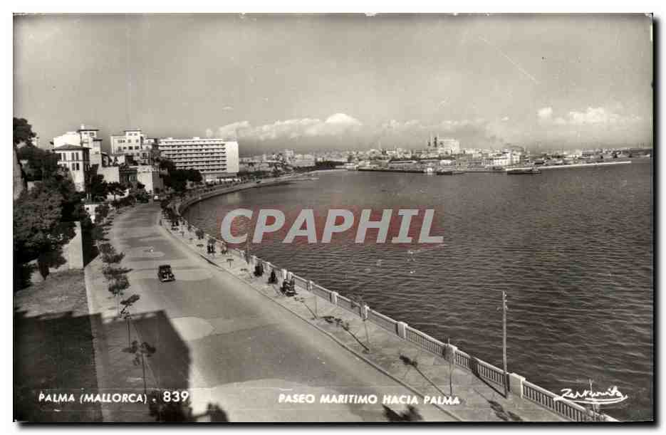 CPA Palma Mallorca Paseo Maritimo Hacia Palma