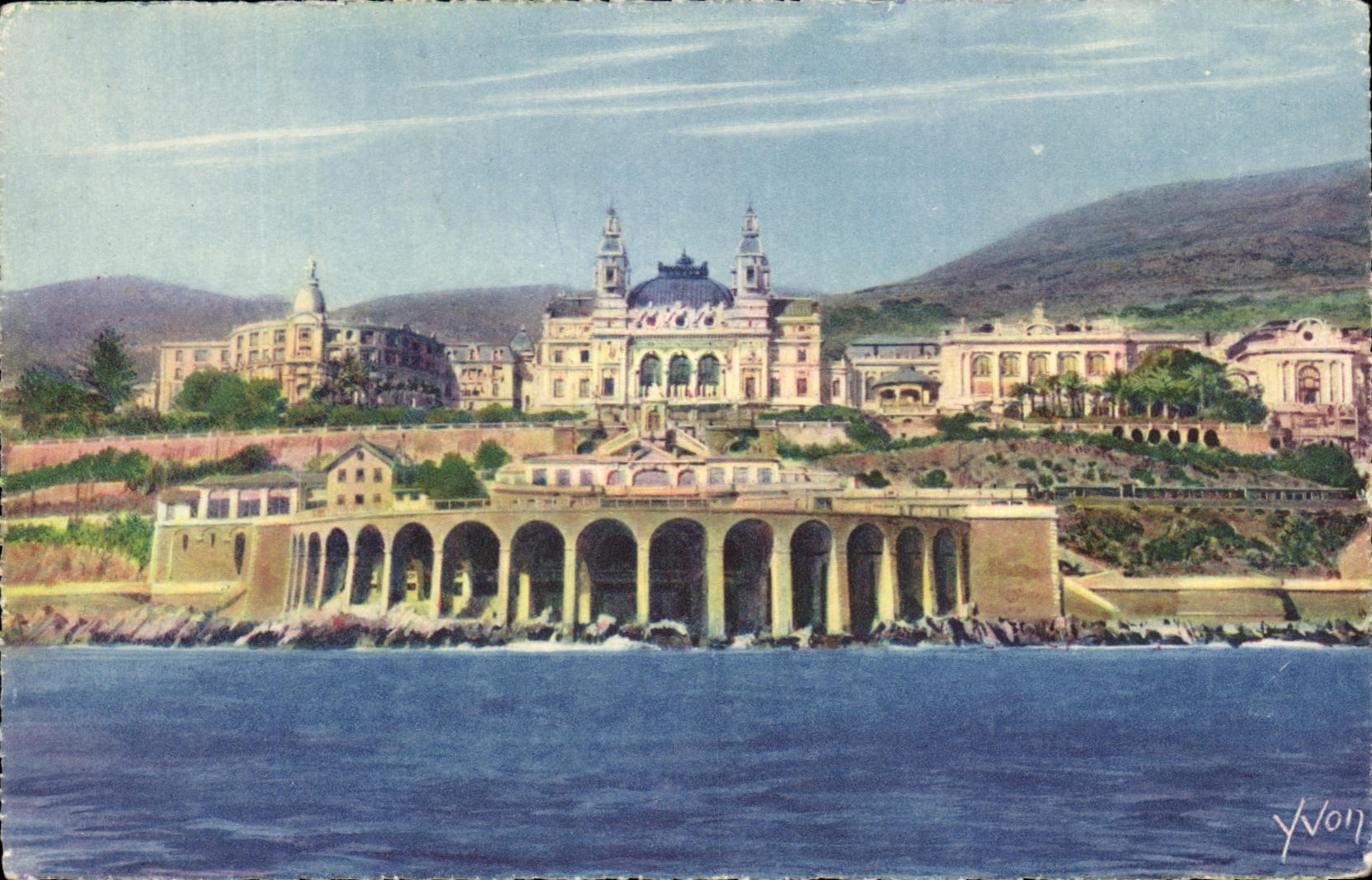 CPA Monte Carlo La Ville et le Casino vus de la mer