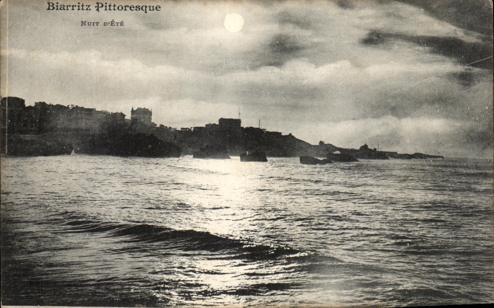 CPA Biarritz Pittoresque Nuit d'Ete