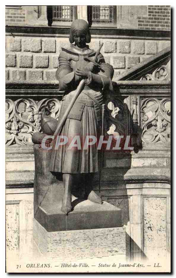 CPA Orleans Hotel de Ville Statue de Jeanne d'Arc