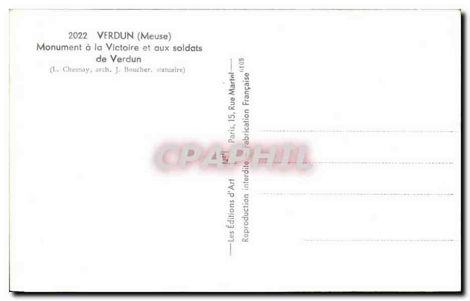 Verdun (Meuse) — Monument à la Victoire et aux soldats de Verdun — Les Éditions d'Art — Reverso