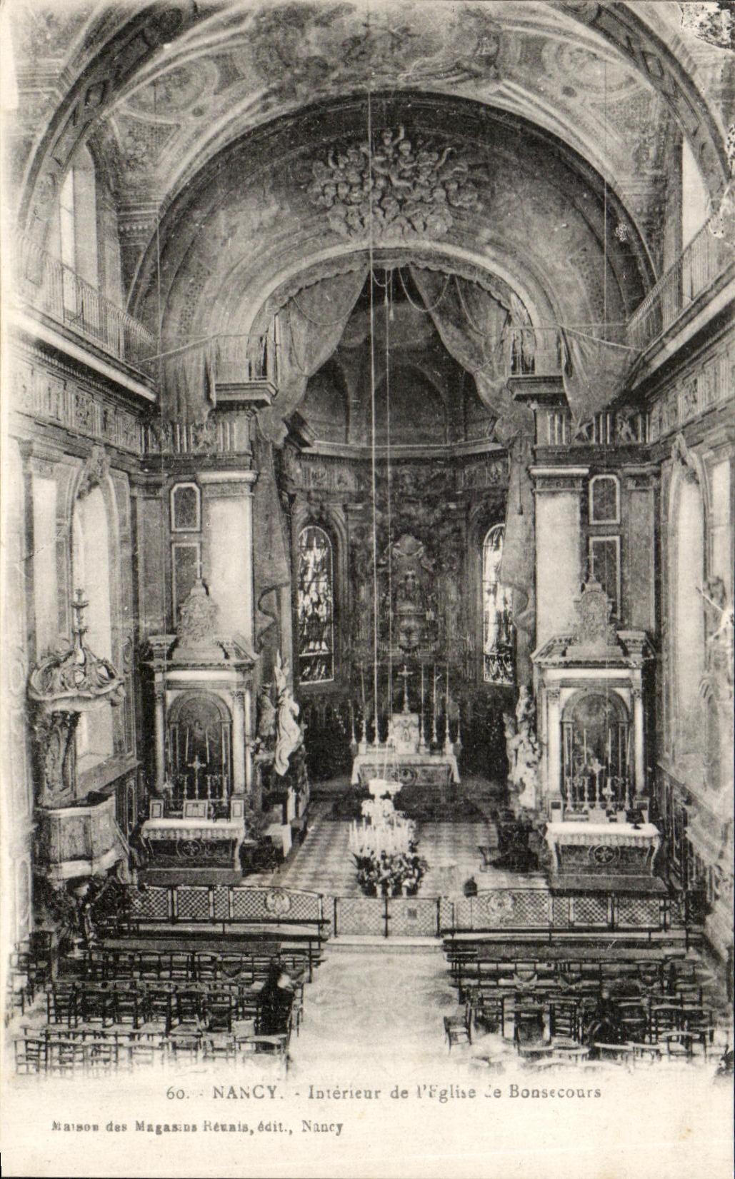 CPA Nancy Interieur De l'Eglise Le Bonsecours