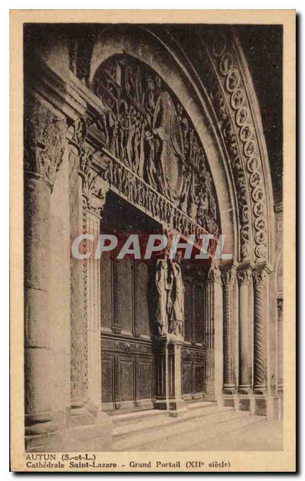 Autun (S.-et-L.) - Cathédrale Saint-Lazare - Grand Portail (XIIe siècle)