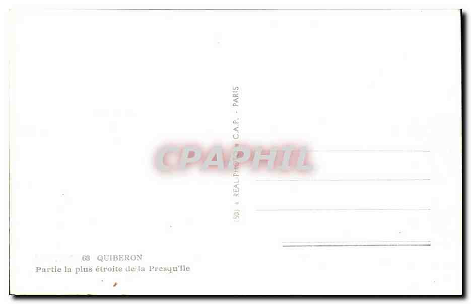 CPA Quiberon Partie La Plus Etroite De La Presqu'lle — Rückseite
