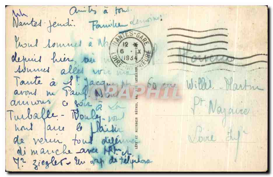 CPA Nantes La Jardin des Plantes Le lac — Verso