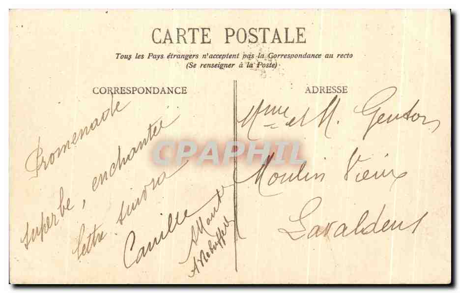 CPA Dauphine De la Mure a vizille les lacs Laffrey et L'Obiou — Verso