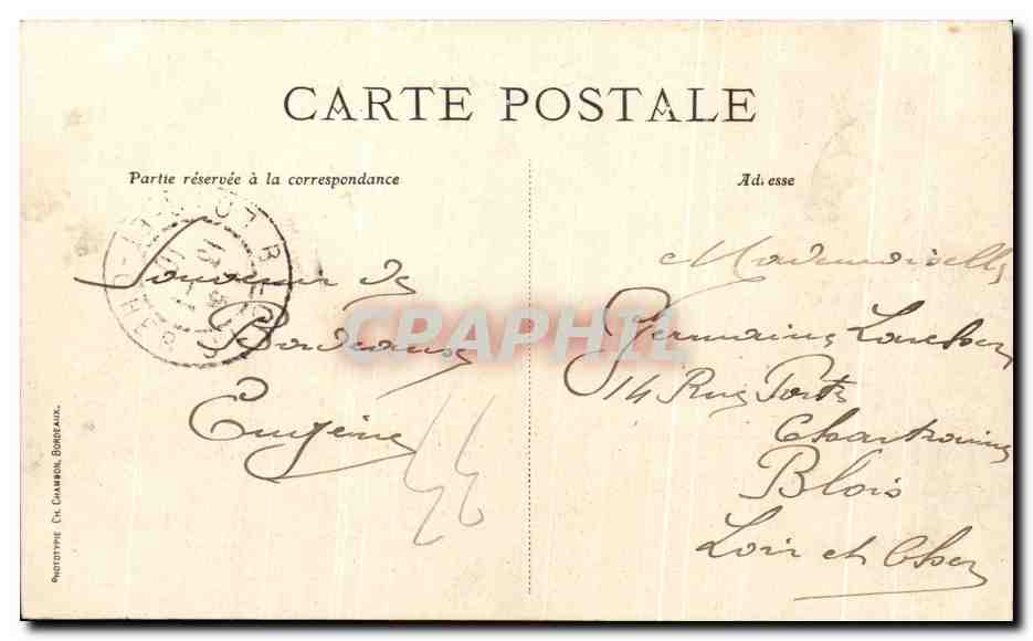 CPA Bordeaux Le Place de la Comedie — Verso