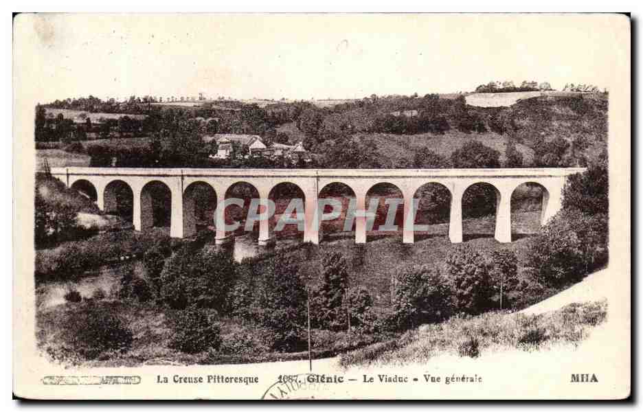 Antike Ansichtskarte Blick auf den Viaduc, Glenic, La Creuse