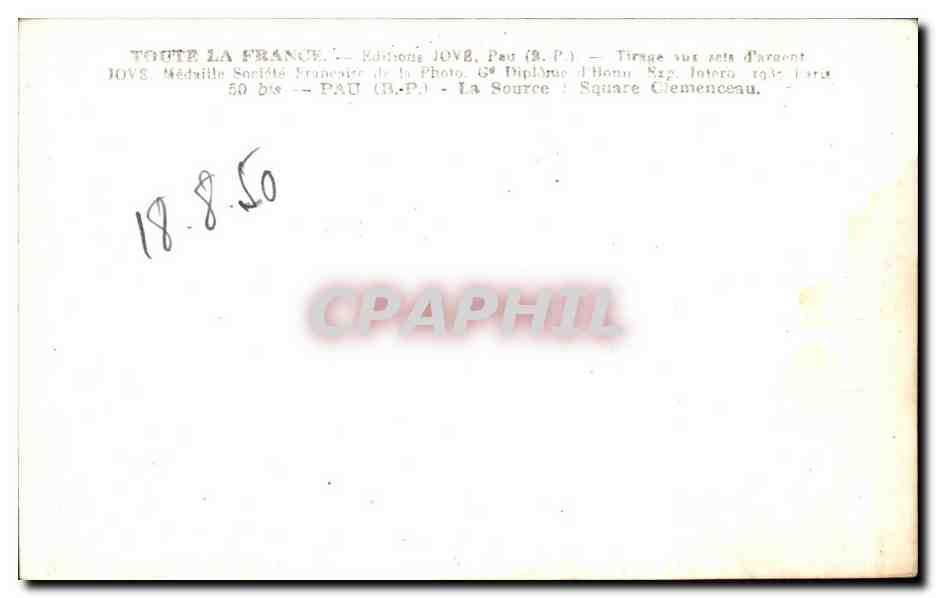 La Source — Square Clemenceau — Éditions JOVES, Pau (B.P.) — Reverso