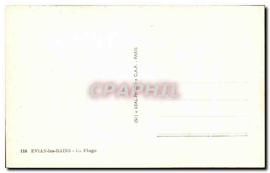 CPSM Evian Les Bains La Plage — Verso