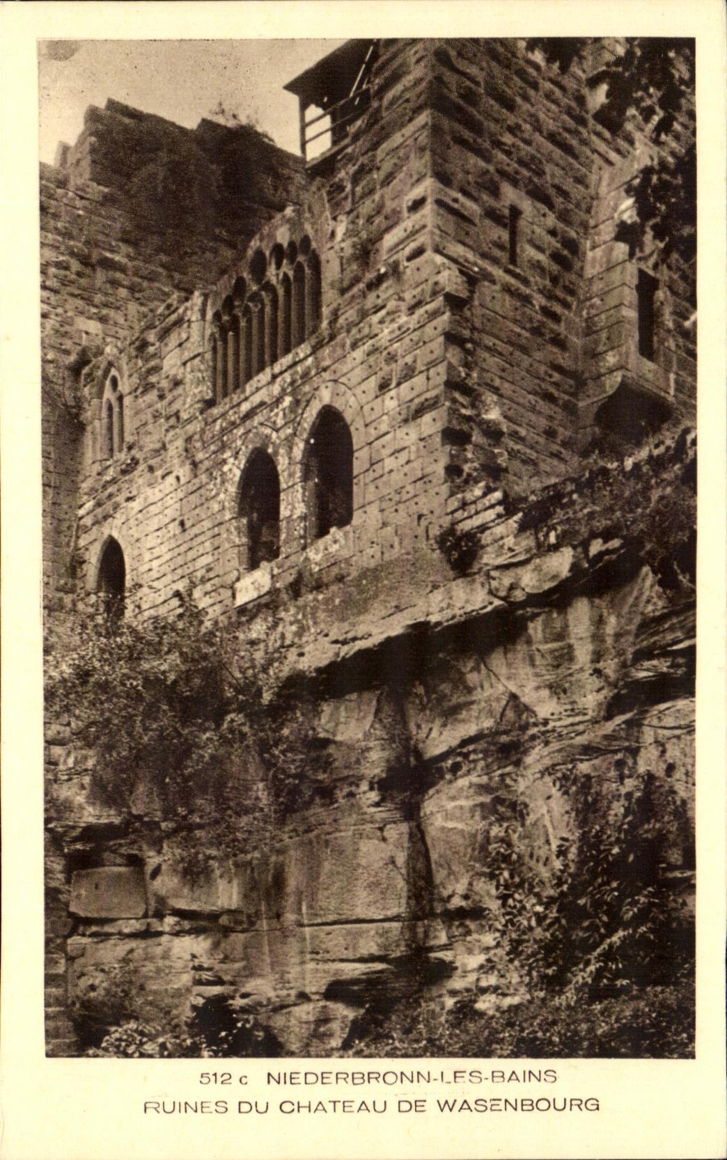 Ruins of the Wasenbourg Castle — Niederbronn-les-Bains — Collection L'Alsace, Publisher Braun & Cie, Mulhouse-Dornach