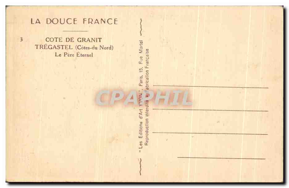Côte de Granit — Trégastel (Côtes-du-Nord) — Le Père Éternel — Éditions d'Art Yvon — Reverso