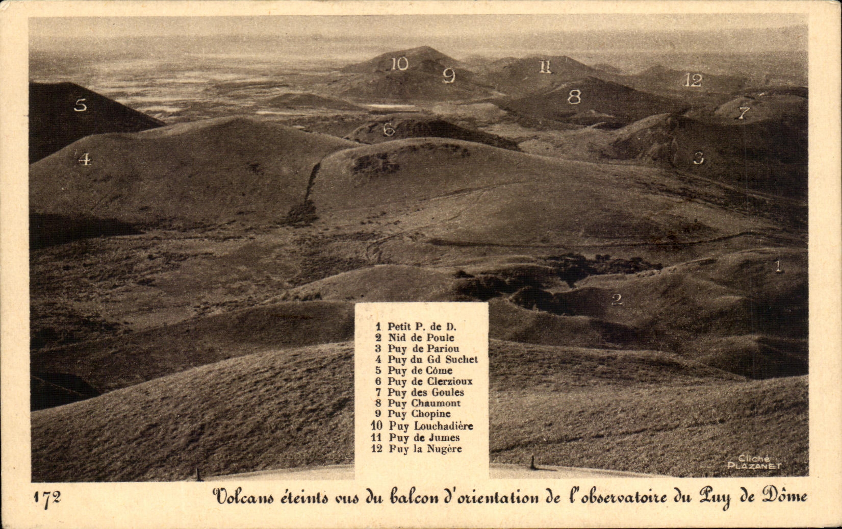 CPA Volcans Eteints Vue Du Balcon d'Orientation de l'Observatoire Du Puy De Dome