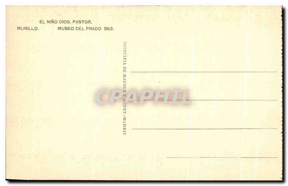 CPA La Porciuncula Murillo Museo Del Prado Mouton — Verso