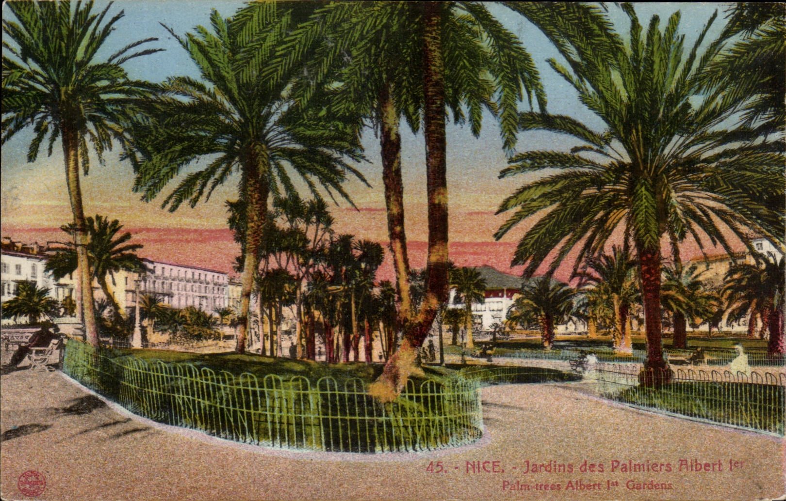 CPA Nice Jardins des Palmiers Albert 1er