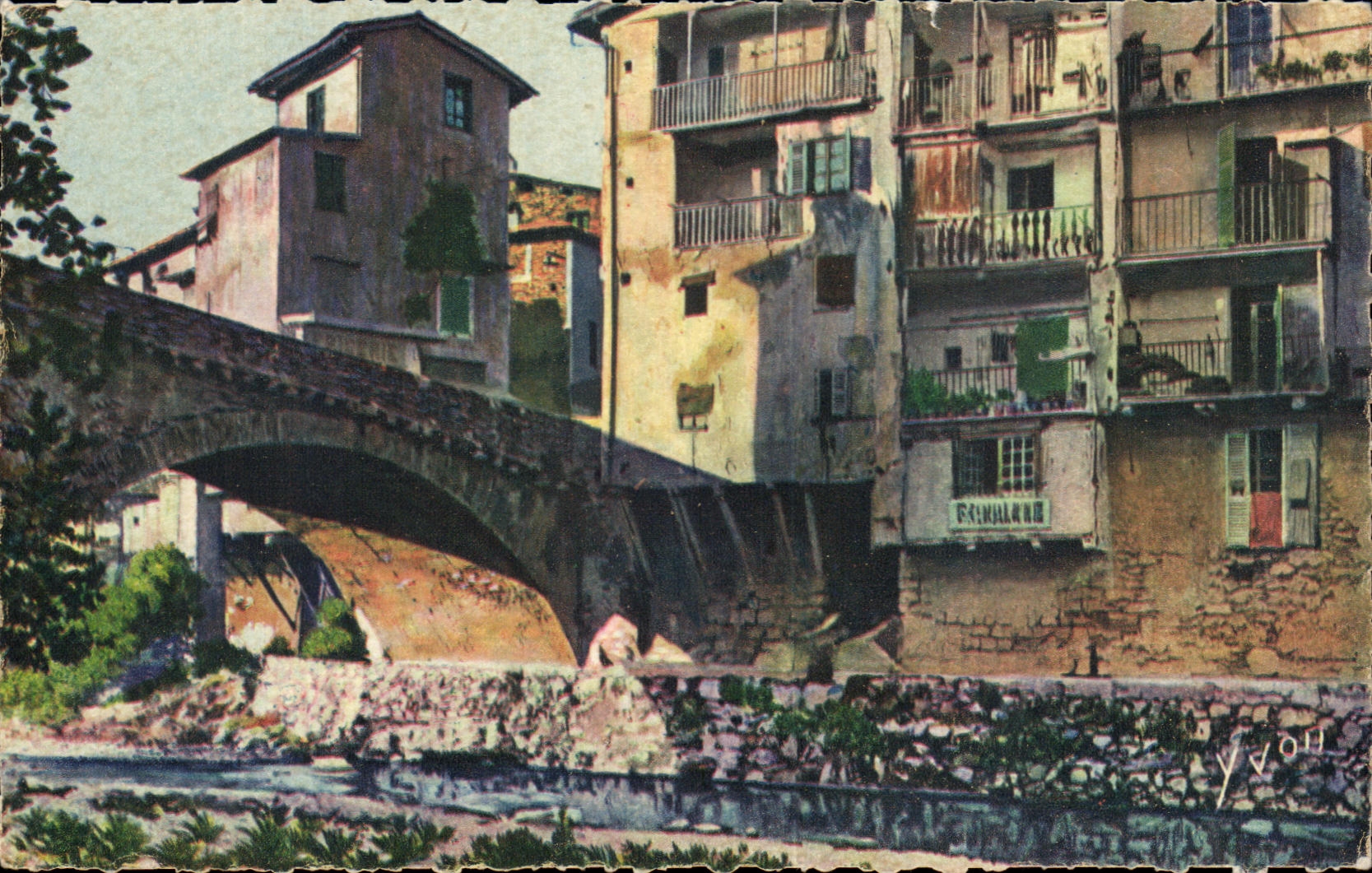 CPA La Douce France Cote D'Azur Sospel Vieilles Maisons Sur La Bevera