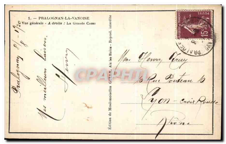 Pralognan-la-Vanoise — Vue générale — Édition de Mesle-moiselles — Rückseite